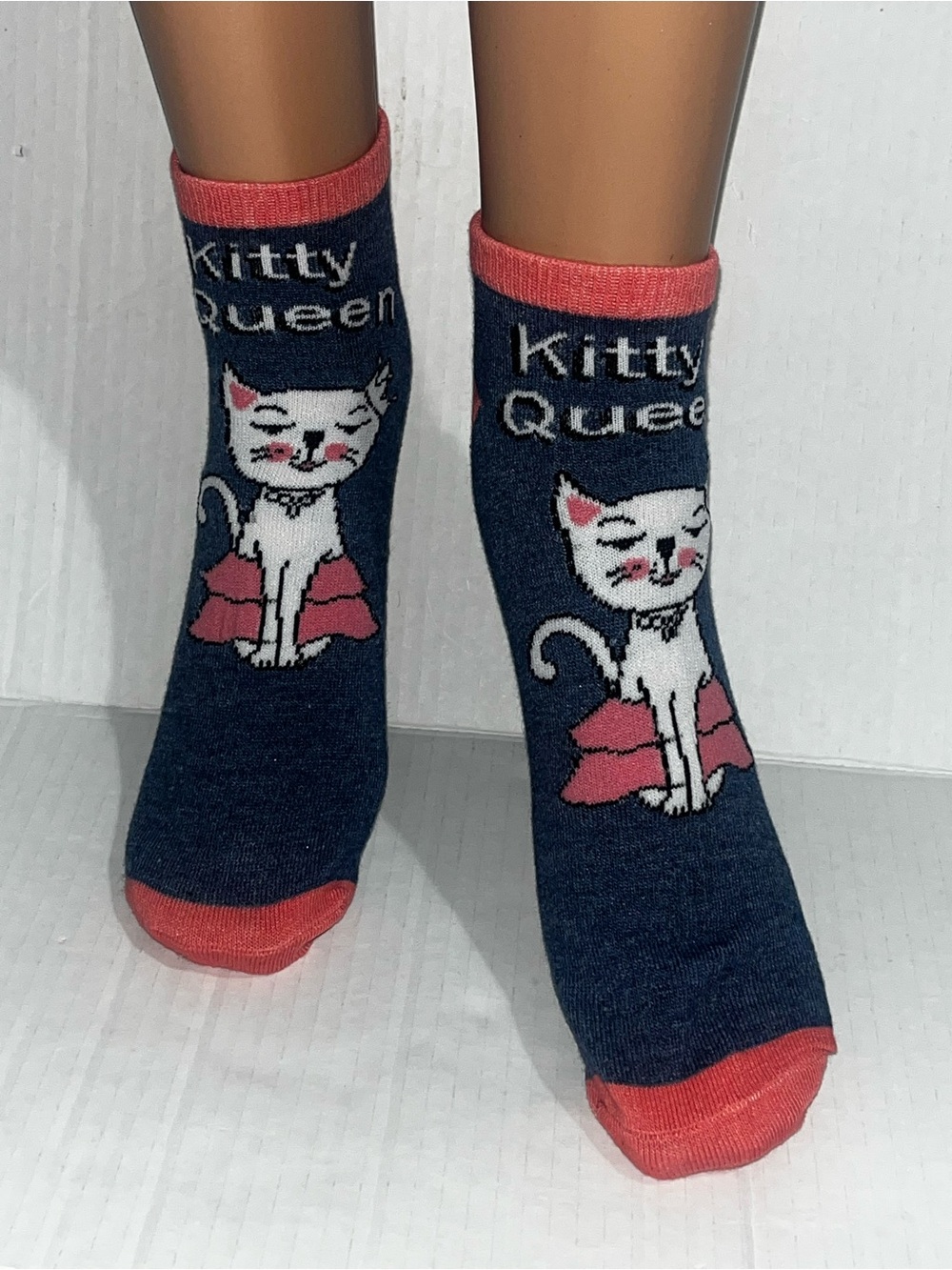 Sleepy Kitty Purple & Pink Cat Ankle Socks - Unbranded Pick 1 Pair - Picture 10 of 12